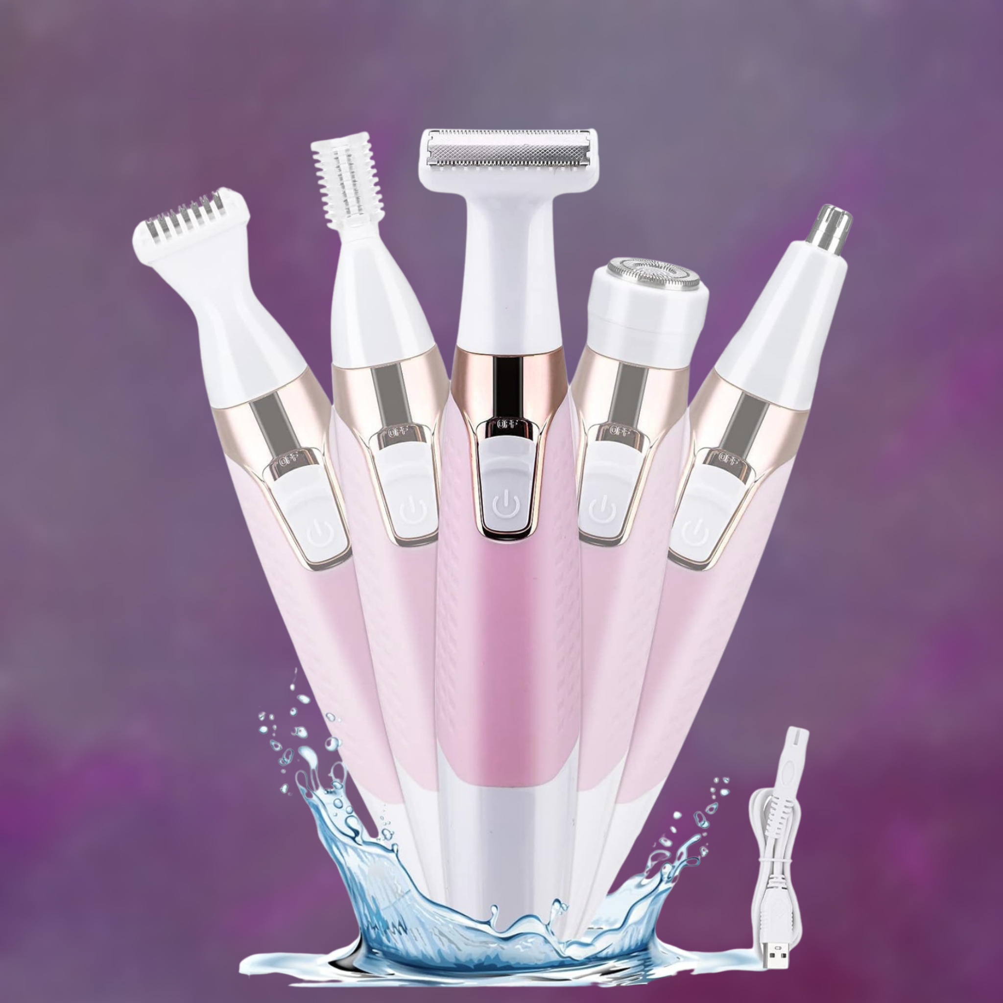 Electric Razors Shavers for Women, Trimmer 5 in 1 Wet/Dry