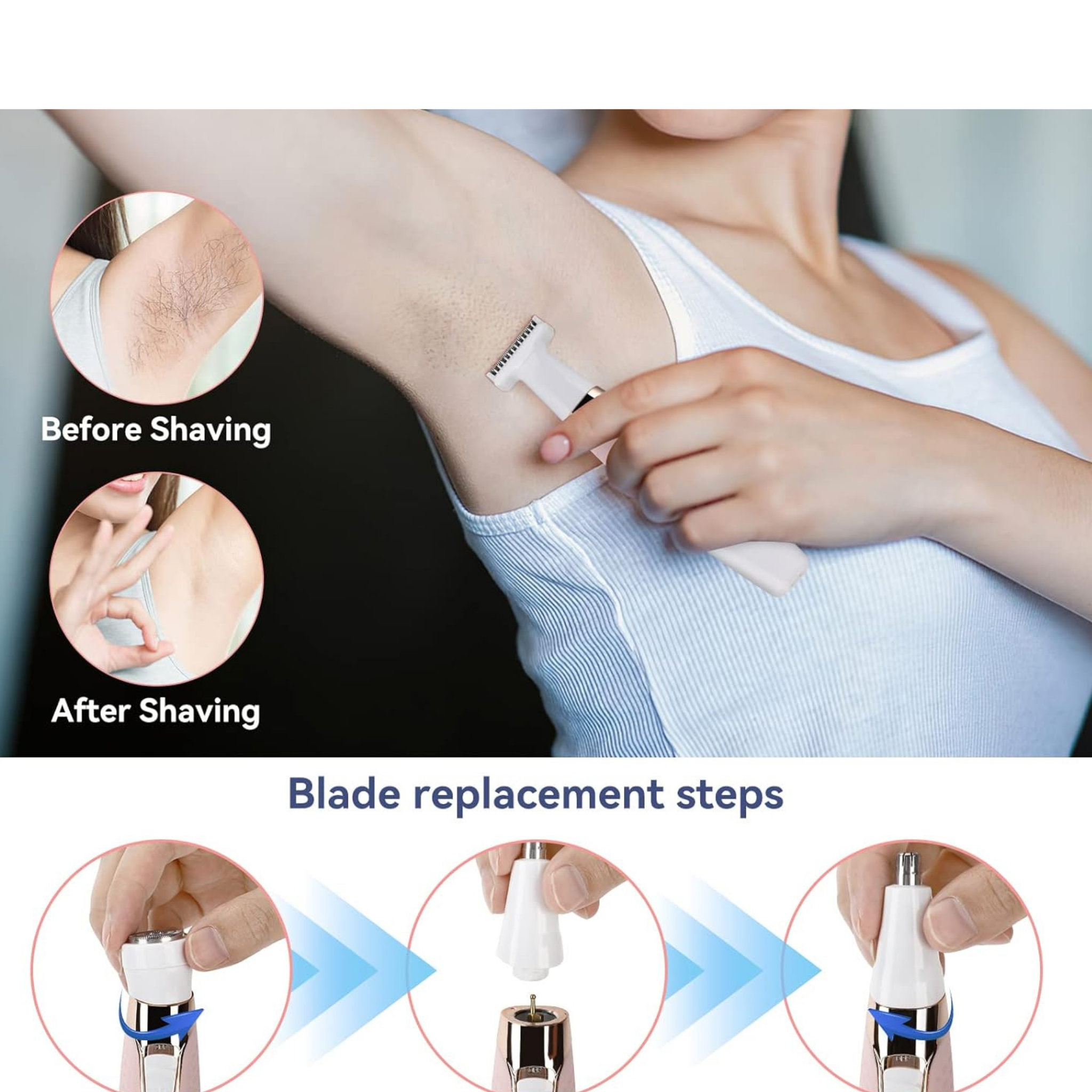 Electric Razors Shavers for Women, Trimmer 5 in 1 Wet/Dry