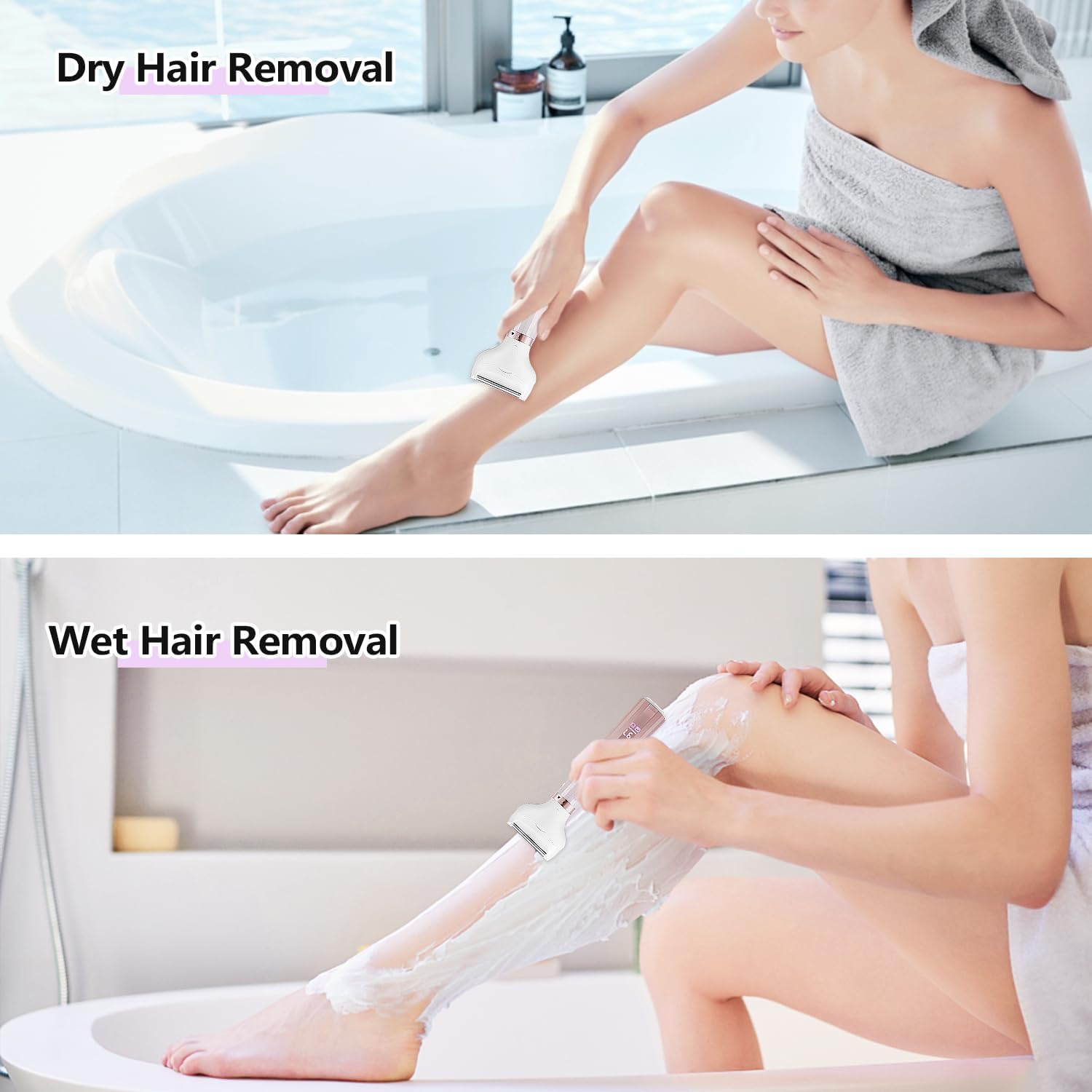 Electric Razors Shavers for Women, Bikini Trimmer 5 in 1 Lady Electric Shaver Razor Wet/Dry Face Razors for Face Nose Eyebrow Arms Armpit Legs Pubic Hair Area Painless Facial Hair Removal for Women